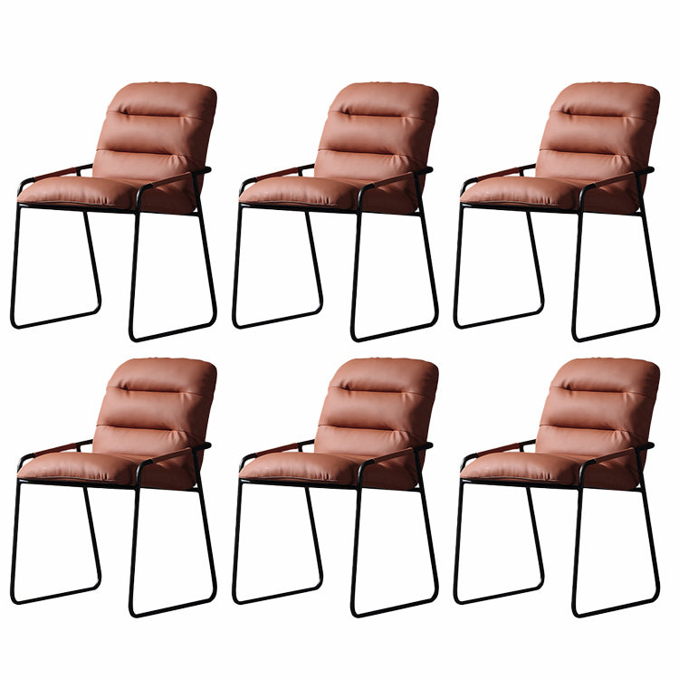 Minimalist Style Arm Upholstered Side Chair Solid Back Chair