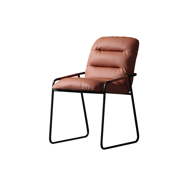 Minimalist Style Arm Upholstered Side Chair Solid Back Chair