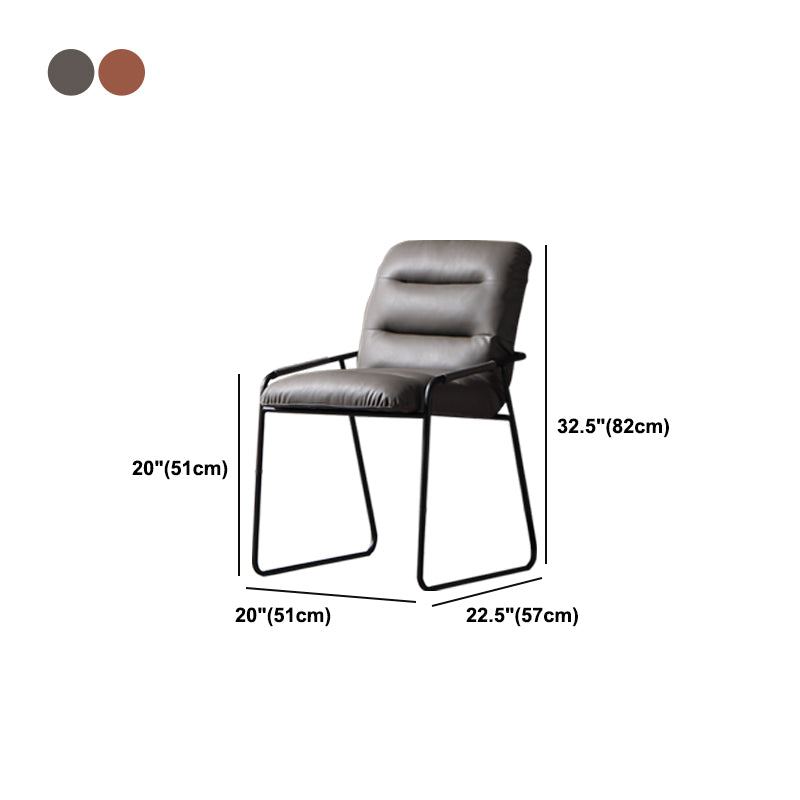 Minimalist Style Arm Upholstered Side Chair Solid Back Chair