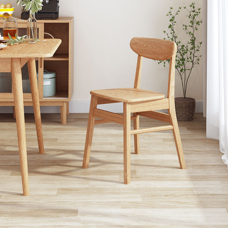 Minimalist Wood Dining Side Chairs Open Back Side Chairs for Home