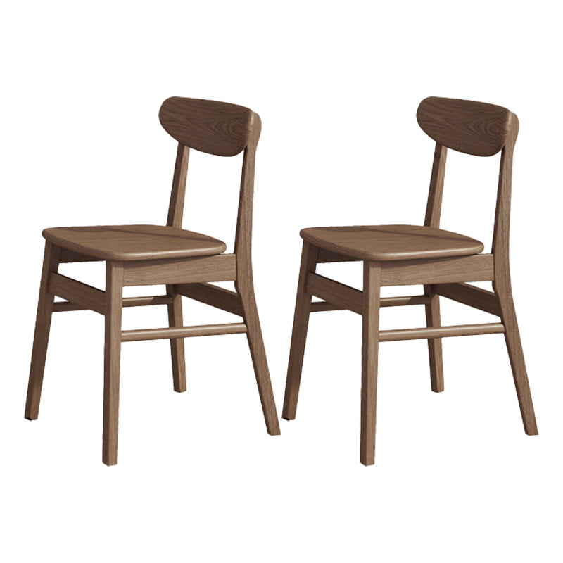 Minimalist Wood Dining Side Chairs Open Back Side Chairs for Home