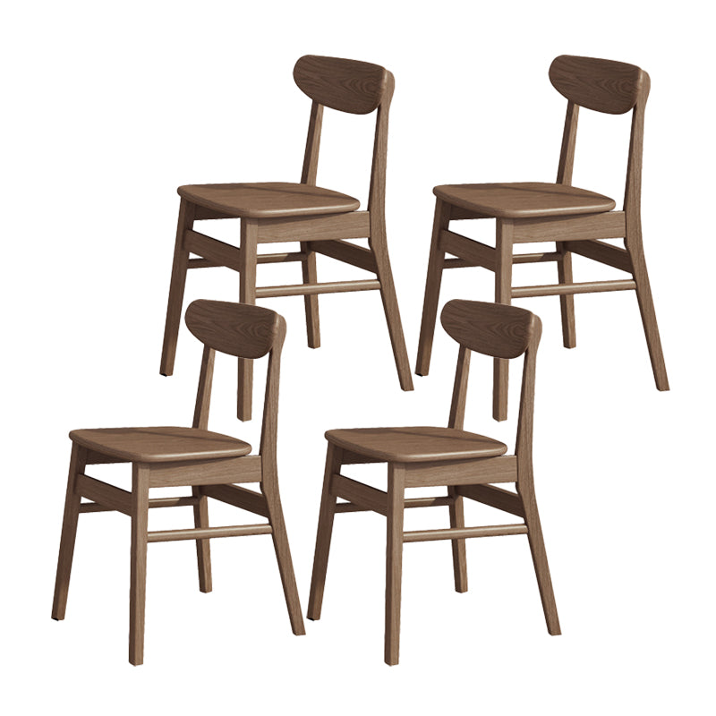 Minimalist Wood Dining Side Chairs Open Back Side Chairs for Home