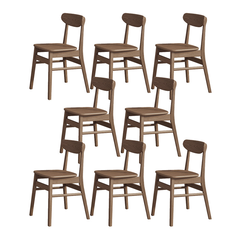 Minimalist Wood Dining Side Chairs Open Back Side Chairs for Home