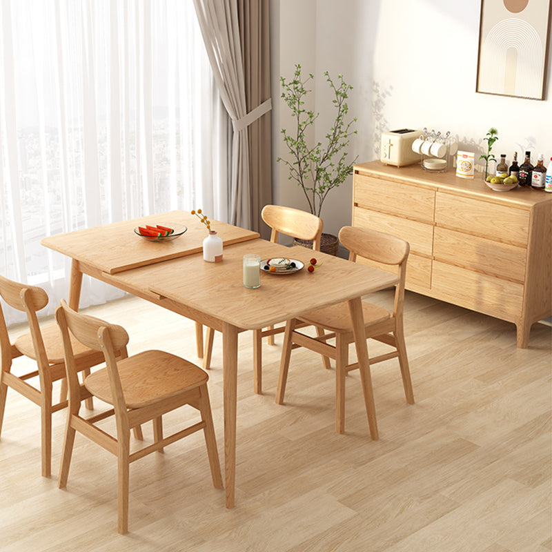 Minimalist Wood Dining Side Chairs Open Back Side Chairs for Home