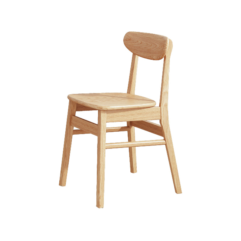 Minimalist Wood Dining Side Chairs Open Back Side Chairs for Home