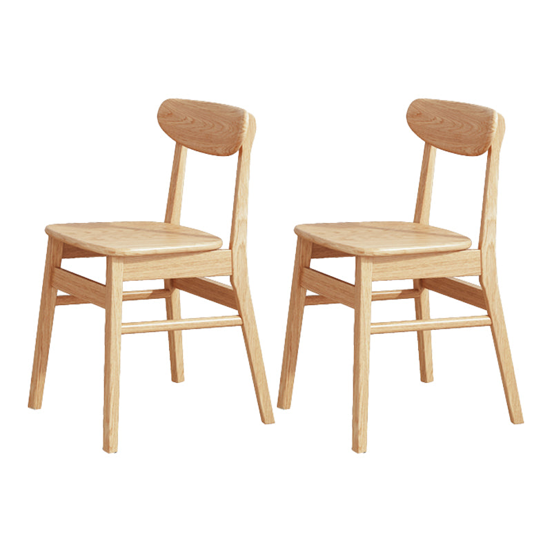 Minimalist Wood Dining Side Chairs Open Back Side Chairs for Home