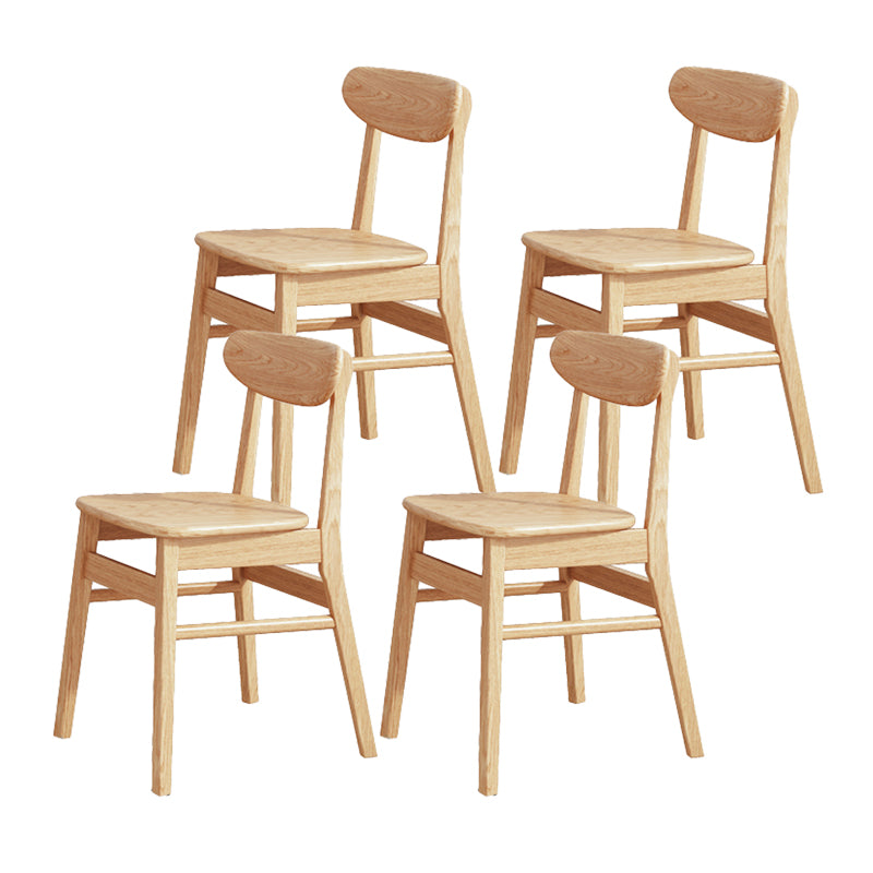 Minimalist Wood Dining Side Chairs Open Back Side Chairs for Home