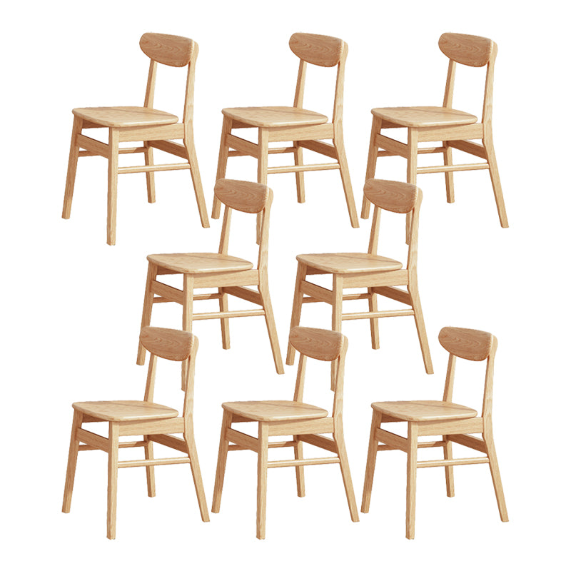 Minimalist Wood Dining Side Chairs Open Back Side Chairs for Home