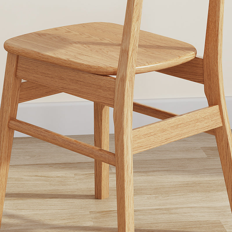 Minimalist Wood Dining Side Chairs Open Back Side Chairs for Home