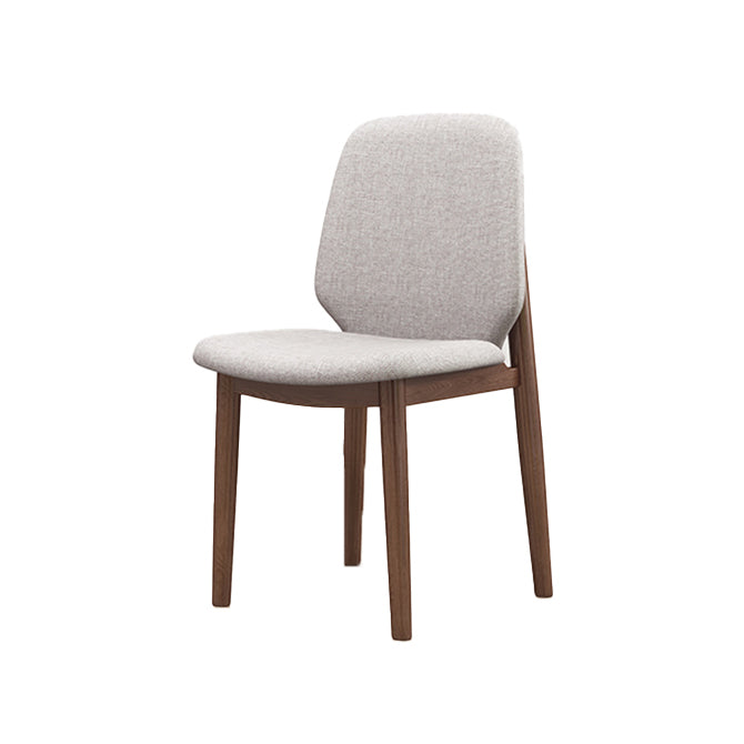 Scandinavian Style Linen Dining Chairs Solid Back Chair for Home