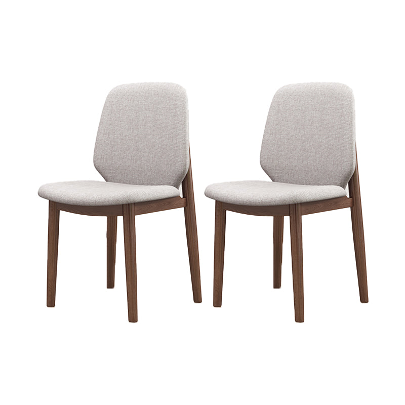 Scandinavian Style Linen Dining Chairs Solid Back Chair for Home