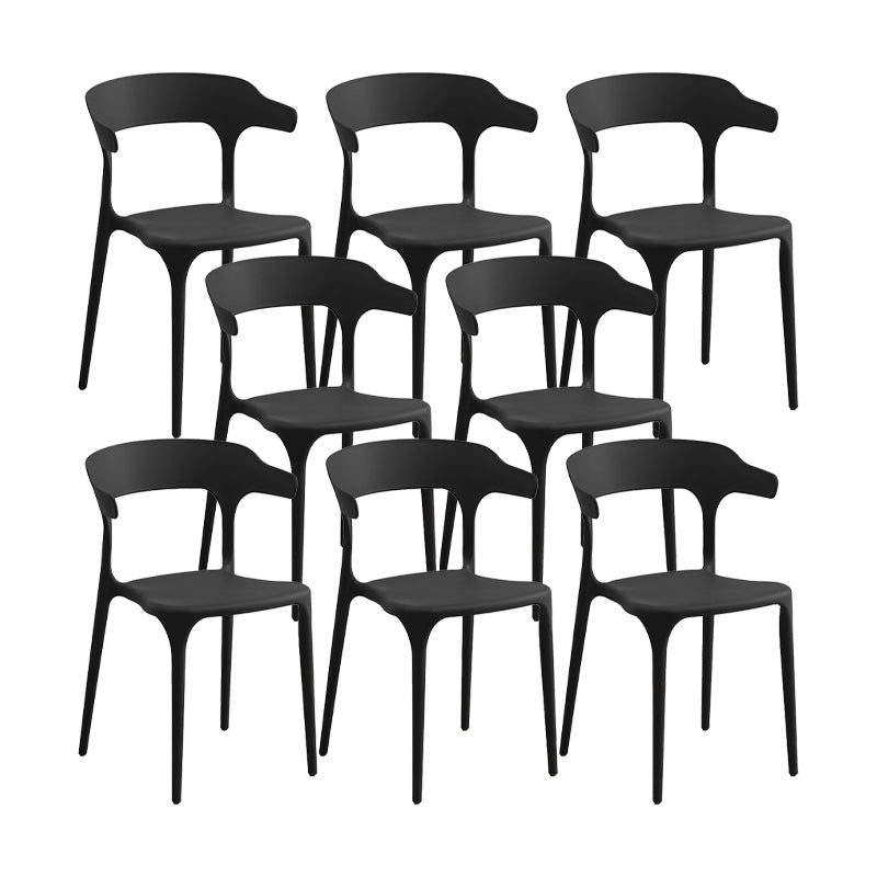 Scandinavian Coffee Shop Stacking Arm Chair Matte Finish Plastic Dining Chair