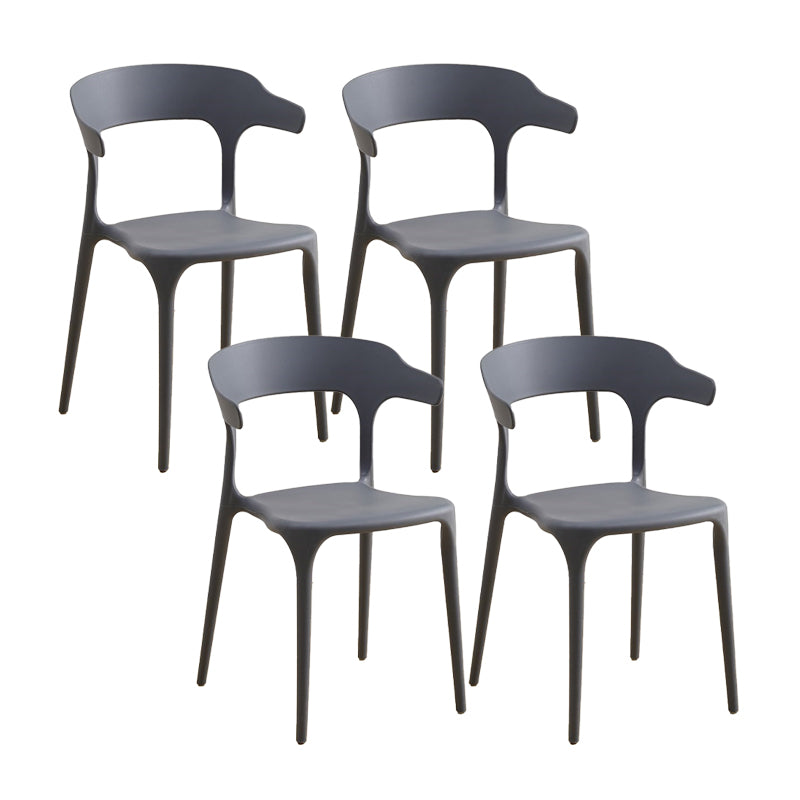 Scandinavian Coffee Shop Stacking Arm Chair Matte Finish Plastic Dining Chair