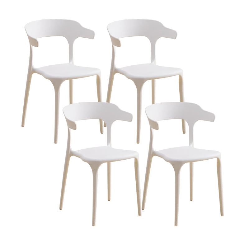 Scandinavian Coffee Shop Stacking Arm Chair Matte Finish Plastic Dining Chair