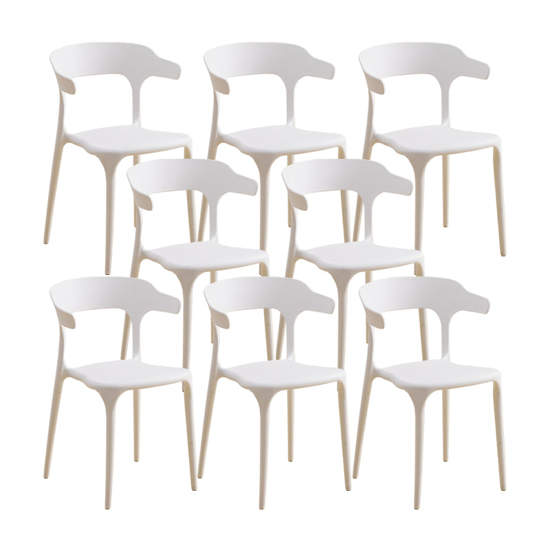 Scandinavian Coffee Shop Stacking Arm Chair Matte Finish Plastic Dining Chair