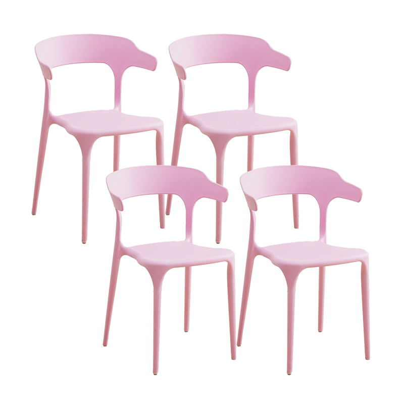 Scandinavian Coffee Shop Stacking Arm Chair Matte Finish Plastic Dining Chair