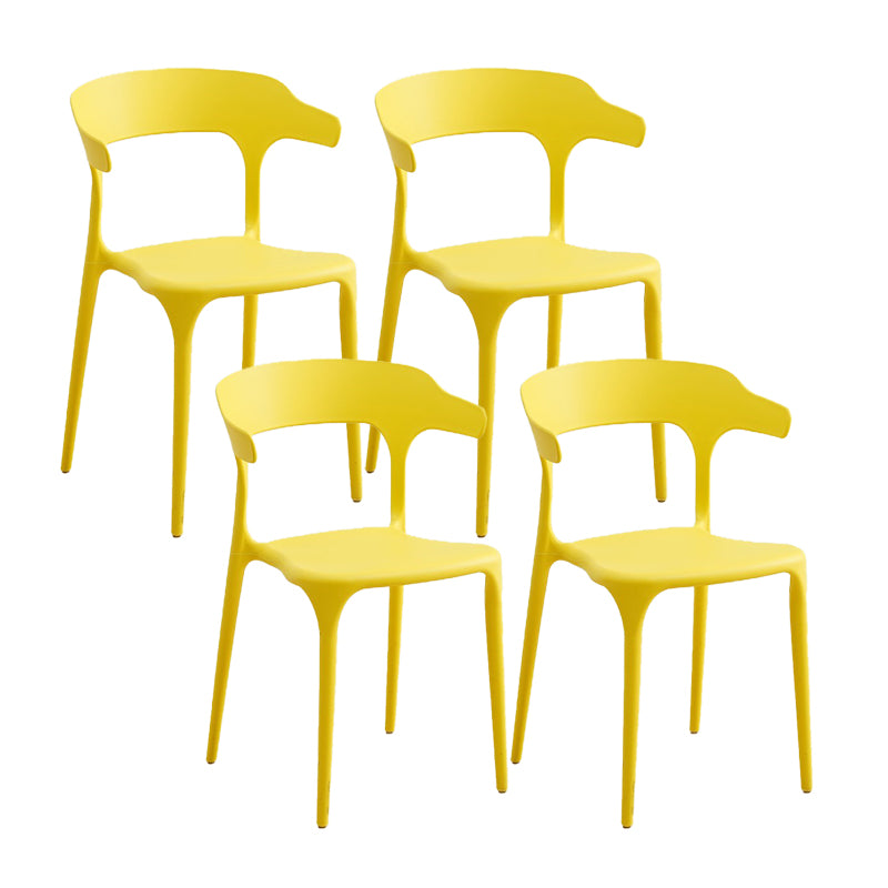 Scandinavian Coffee Shop Stacking Arm Chair Matte Finish Plastic Dining Chair