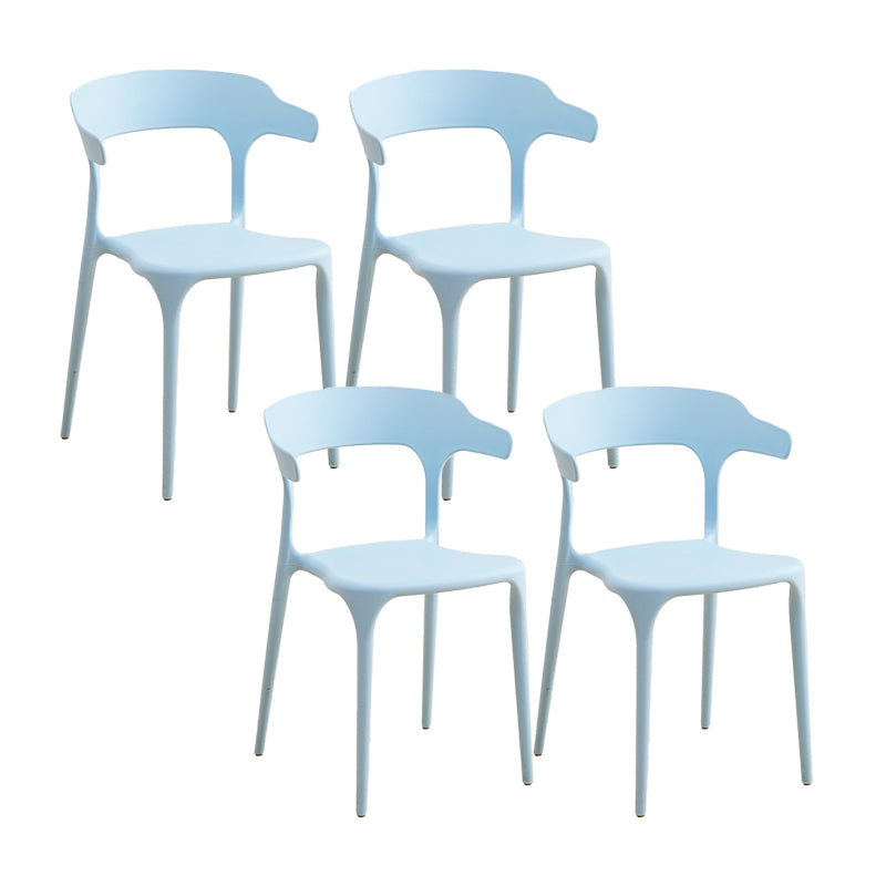 Scandinavian Coffee Shop Stacking Arm Chair Matte Finish Plastic Dining Chair