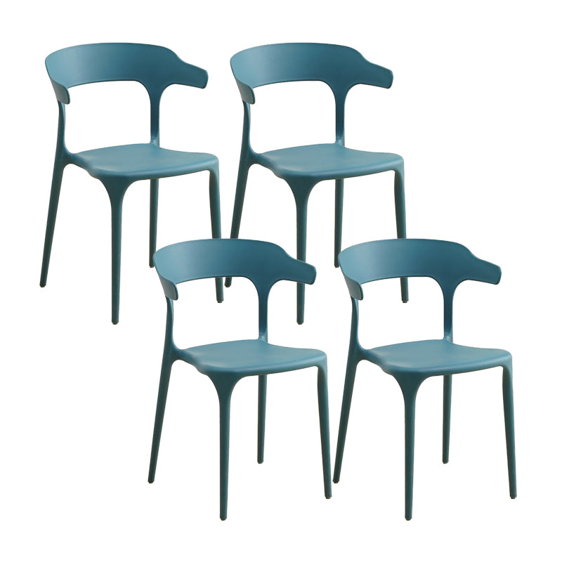 Scandinavian Coffee Shop Stacking Arm Chair Matte Finish Plastic Dining Chair