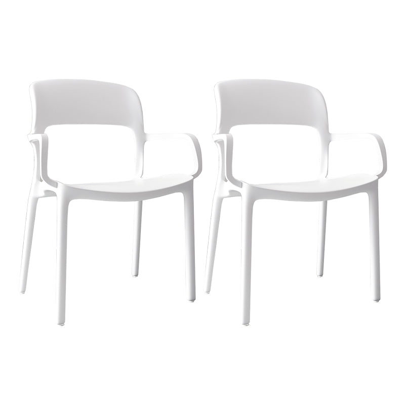 Scandinavian Study Room Open Arm Chair Matte Finish Plastic Dining Chair