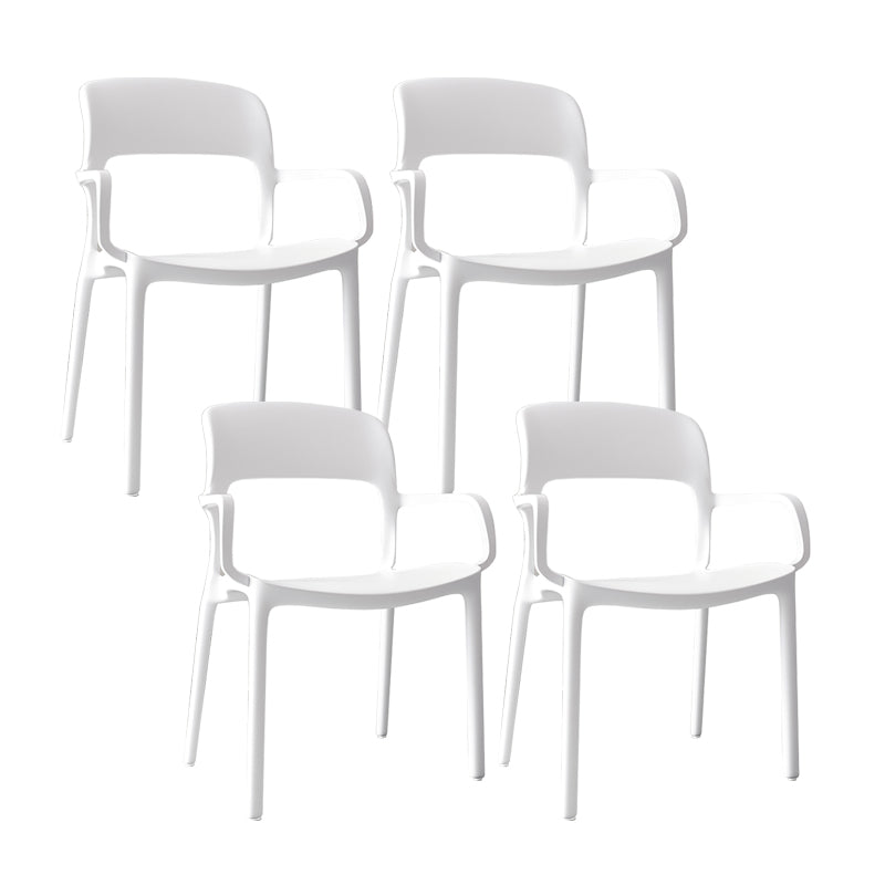 Scandinavian Study Room Open Arm Chair Matte Finish Plastic Dining Chair