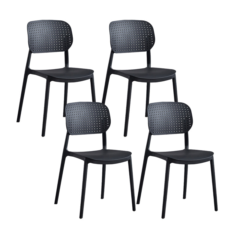 Scandinavian Conference Room Stacking Side Chair Matte Finish Plastic Dining Chair