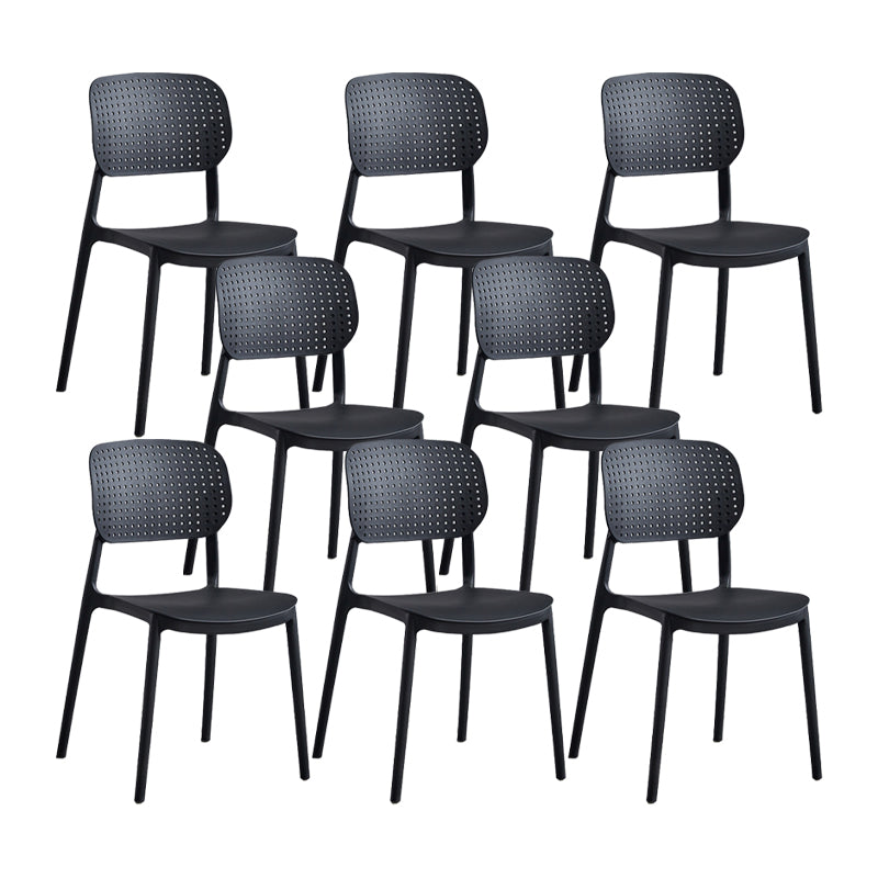 Scandinavian Conference Room Stacking Side Chair Matte Finish Plastic Dining Chair