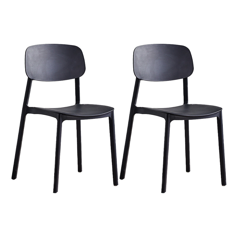 Scandinavian Conference Room Stacking Side Chair Matte Finish Plastic Dining Chair