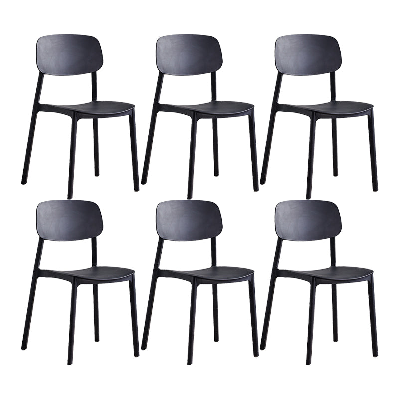 Scandinavian Conference Room Stacking Side Chair Matte Finish Plastic Dining Chair