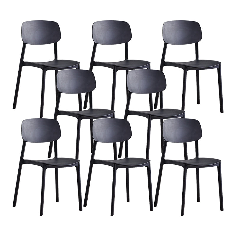 Scandinavian Conference Room Stacking Side Chair Matte Finish Plastic Dining Chair