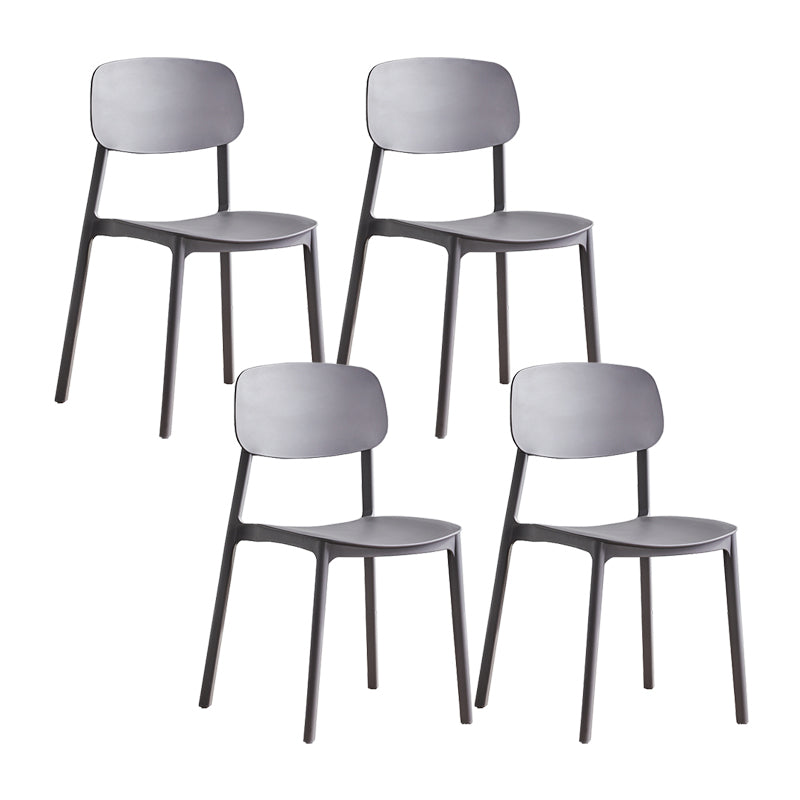 Scandinavian Conference Room Stacking Side Chair Matte Finish Plastic Dining Chair