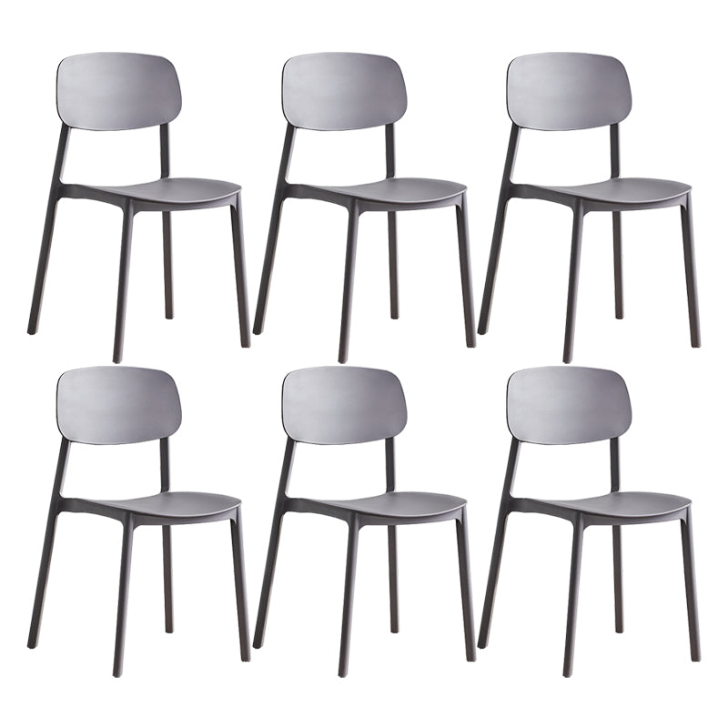 Scandinavian Conference Room Stacking Side Chair Matte Finish Plastic Dining Chair