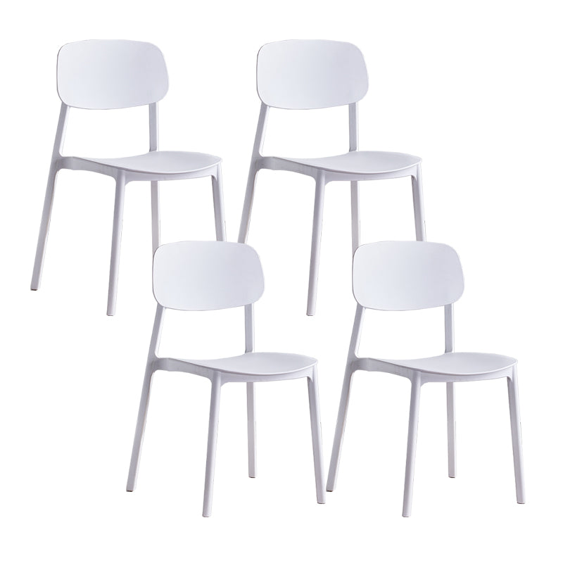 Scandinavian Conference Room Stacking Side Chair Matte Finish Plastic Dining Chair