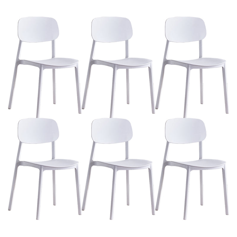 Scandinavian Conference Room Stacking Side Chair Matte Finish Plastic Dining Chair