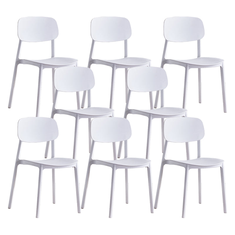 Scandinavian Conference Room Stacking Side Chair Matte Finish Plastic Dining Chair