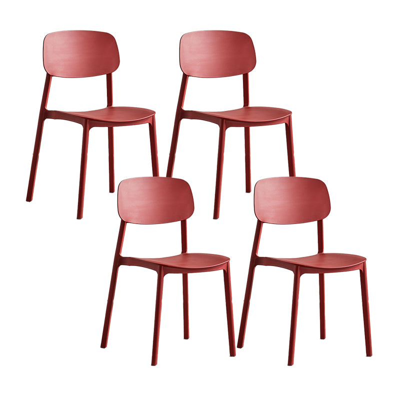 Scandinavian Conference Room Stacking Side Chair Matte Finish Plastic Dining Chair