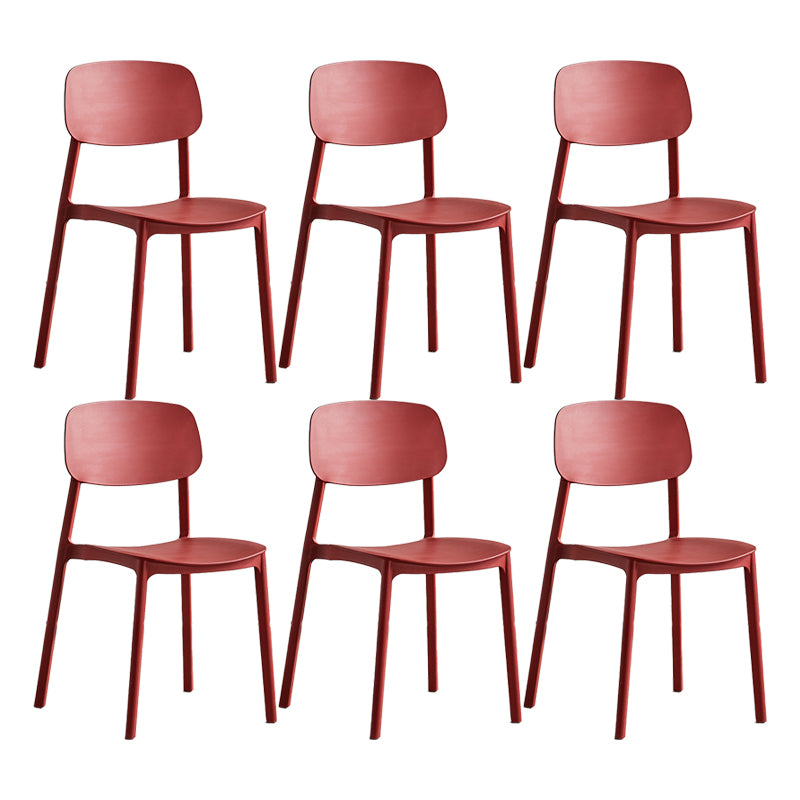 Scandinavian Conference Room Stacking Side Chair Matte Finish Plastic Dining Chair