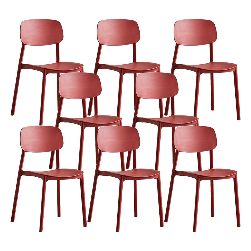 Scandinavian Conference Room Stacking Side Chair Matte Finish Plastic Dining Chair