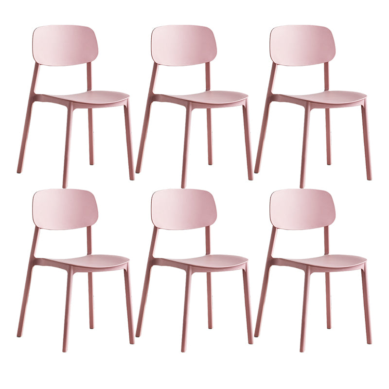 Scandinavian Conference Room Stacking Side Chair Matte Finish Plastic Dining Chair