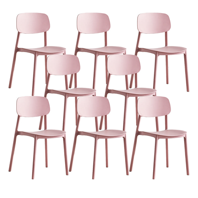 Scandinavian Conference Room Stacking Side Chair Matte Finish Plastic Dining Chair