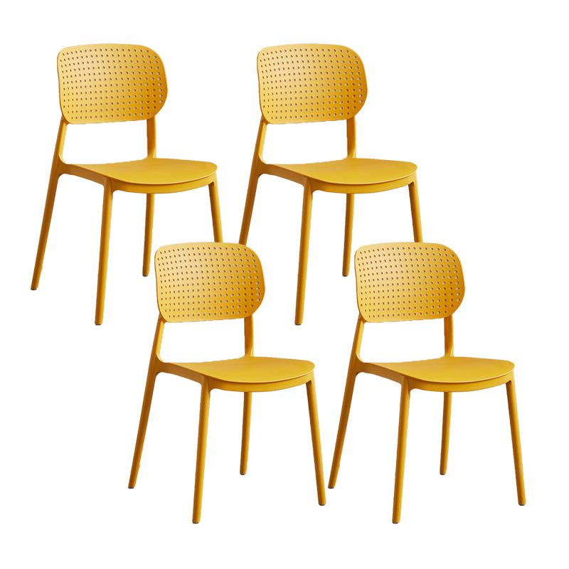 Scandinavian Conference Room Stacking Side Chair Matte Finish Plastic Dining Chair