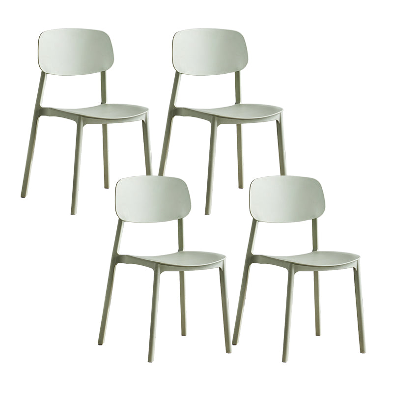 Scandinavian Conference Room Stacking Side Chair Matte Finish Plastic Dining Chair