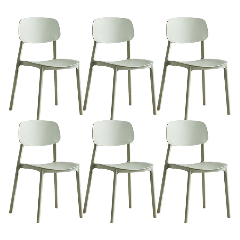 Scandinavian Conference Room Stacking Side Chair Matte Finish Plastic Dining Chair