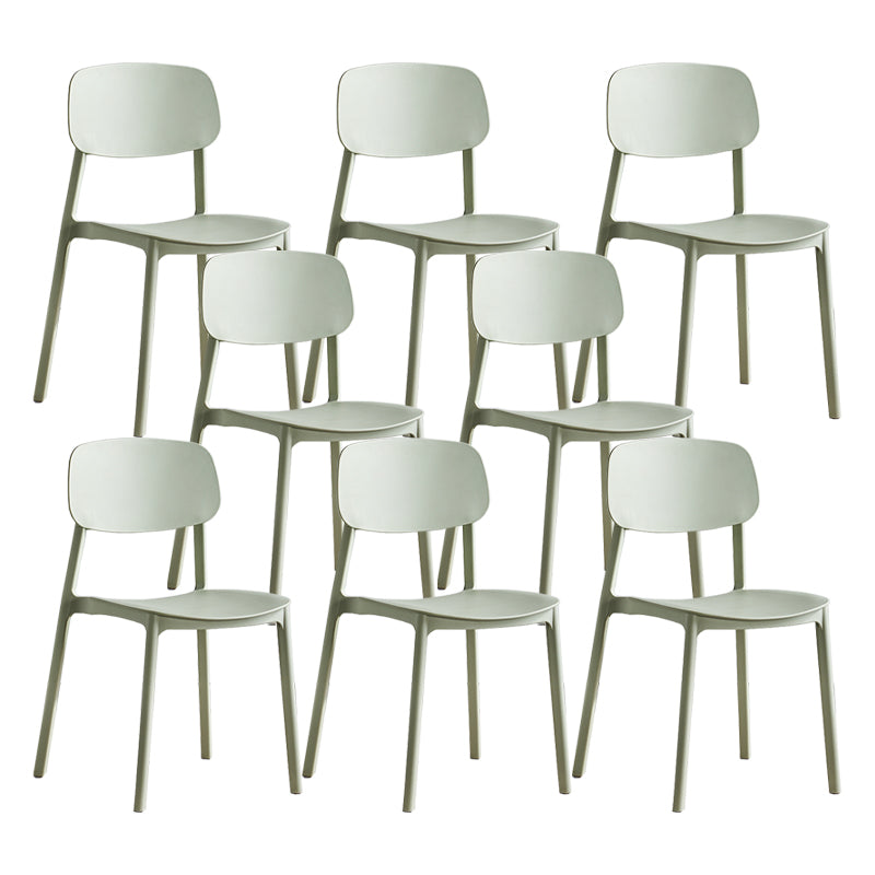 Scandinavian Conference Room Stacking Side Chair Matte Finish Plastic Dining Chair