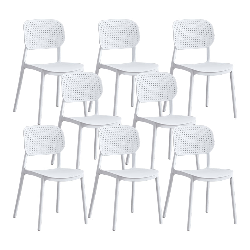 Scandinavian Conference Room Stacking Side Chair Matte Finish Plastic Dining Chair