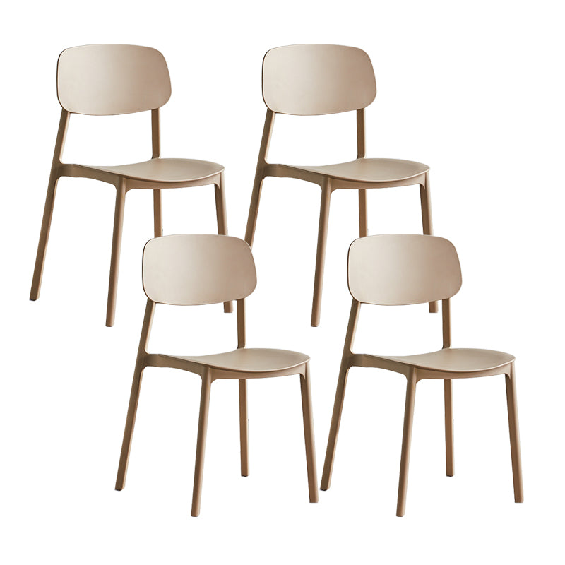 Scandinavian Conference Room Stacking Side Chair Matte Finish Plastic Dining Chair