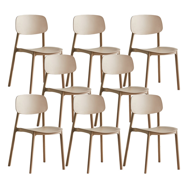 Scandinavian Conference Room Stacking Side Chair Matte Finish Plastic Dining Chair