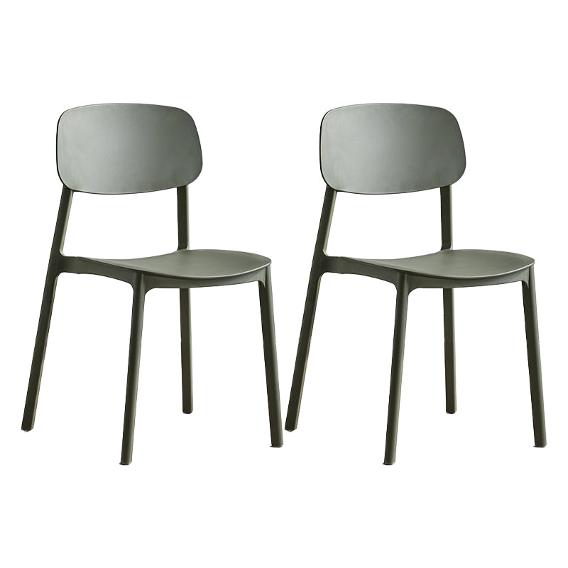 Scandinavian Conference Room Stacking Side Chair Matte Finish Plastic Dining Chair