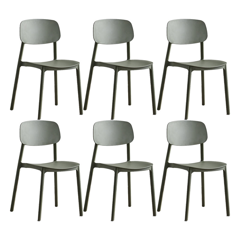 Scandinavian Conference Room Stacking Side Chair Matte Finish Plastic Dining Chair