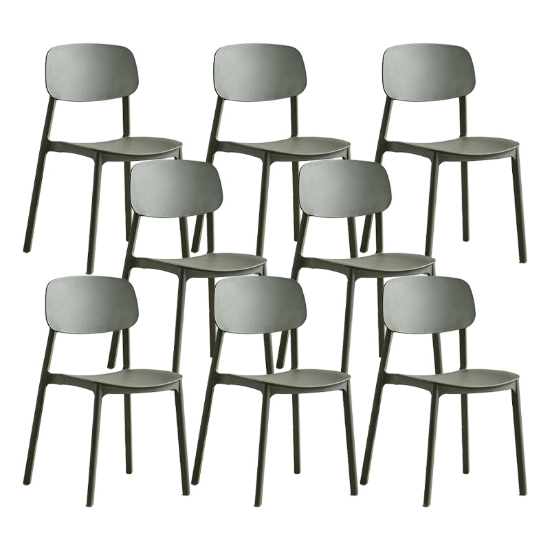 Scandinavian Conference Room Stacking Side Chair Matte Finish Plastic Dining Chair